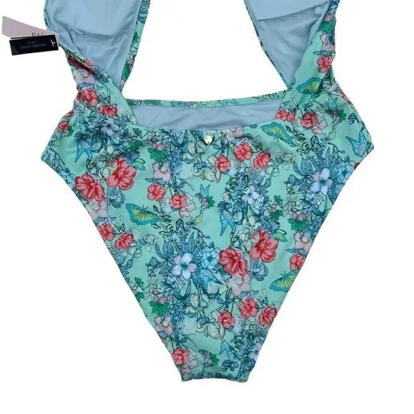 VICTORIA'S SECRET SWIM Women's One-Piece Swimsuit M‎ Multicolor Floral Butterfly